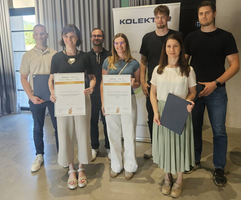 Kolektor Mobility received two gold awards: one for the innovation of a plastomagnet based on 100% recycled NdFeB powder, and another for the development of a dual e-pump for high-pressure and low-pressure operation.