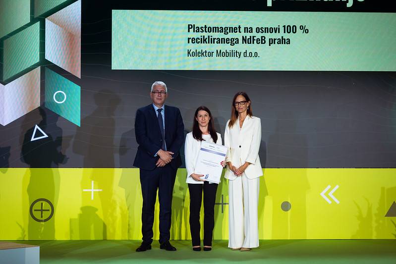 The national Silver Award confirms the company’s development excellence and its contribution to the advancement of sustainable technologies for the future of mobility electrification. Dr. Ana Drmota Petrič accepted the award on behalf of Kolektor Mobility