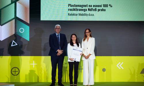 Srebrno nacionalno priznanje potrjuje razvojno odličnost podjetja ter njegov prispevek k razvoju trajnostnih tehnologij za prihodnost elektrifikacije mobilnosti. Priznanje je v imenu družbe prevzela dr. Drmota Petrič.